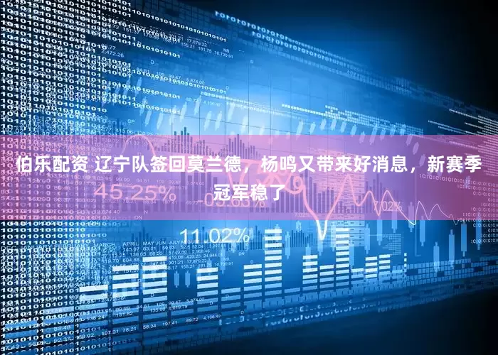 伯乐配资 辽宁队签回莫兰德，杨鸣又带来好消息，新赛季冠军稳了