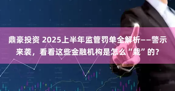 鼎豪投资 2025上半年监管罚单全解析——警示来袭，看看这些金融机构是怎么“栽”的？